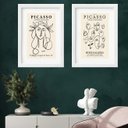 Ver imagem 1 de Kit 2 Quadros Minimalista Picasso - 60x48cm:madeira Preta