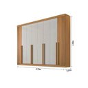 Ver imagem 3 de Guarda Roupa Daymond Casal 8 Portas 8 Gavetas D Doro Cor Cinamomo Off White