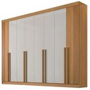 Ver imagem 1 de Guarda Roupa Daymond Casal 8 Portas 8 Gavetas D Doro Cor Cinamomo Off White