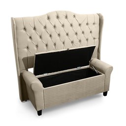 Conjunto Cabeceira Box com Recamier Divã para Cama Casal 1.40 Dubai Pávia Areia - Lh Móveis - 11