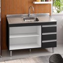 Ver imagem 2 de Balcão de Pia Andréia 120 cm Preto com Pia Inox Tramontina– AJL