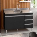 Ver imagem 4 de Balcão de Pia Andréia 120 cm Preto com Pia Inox Tramontina– AJL