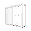Ver imagem 4 de Guarda Roupa Marajó 245cm Ripado 2 Portas de Correr e 4 Gavetas com Espelho MDP Freijo/OffWhite G11