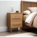 Ver imagem 2 de Mesa de Cabeceira 2 Gavetas com Chave Madri Canelato