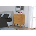 Ver imagem 1 de Mesa de Cabeceira 2 Gavetas com Chave Madri Canelato