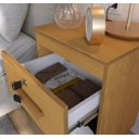 Ver imagem 3 de Mesa de Cabeceira 2 Gavetas com Chave Madri Canelato