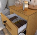 Ver imagem 3 de Mesa de Cabeceira 2 Gavetas com Chave Madri Canelato