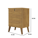 Ver imagem 3 de Mesa de Cabeceira 2 Gavetas com Chave Madri Canelato