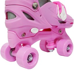 Patins Infantil Clássico Quad 4 Rodas Roller de Rua Feminino Rosa Importway BW-016-R - 40 - 6