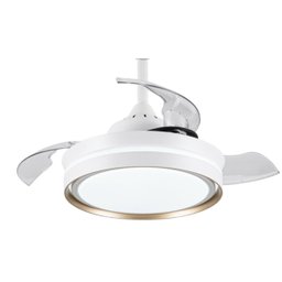 Plafon Ventilador de Teto Retrátil Led Breeze Home Branco + Dourado 30w - 1