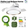 Plafon Ventilador de Teto Retrátil Led Breeze Home Branco + Dourado 30w - 2
