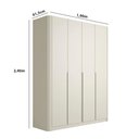Ver imagem 2 de Guarda Roupa Casal 190cm com 4 Portas de Abrir 100% Mdf Cor:luna