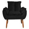 Poltrona Opala para Recepção Atendimento Pés Madeira - Suede Preto - Wd Decor - 3