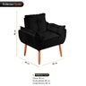 Poltrona Opala para Recepção Atendimento Pés Madeira - Suede Preto - Wd Decor - 2