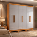 Ver imagem 2 de Guarda Roupa Casal 6 Portas 2 Gavetas Sergipe Bianchi