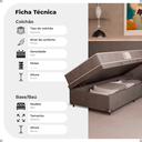 Ver imagem 2 de Cama Box Baú Solteiro + Colchão D33 One Face - Suede Cinza - e-Shop Casa