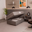 Ver imagem 6 de Cama Box Baú Solteiro + Colchão D33 One Face - Suede Cinza - e-Shop Casa
