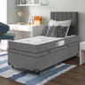 Cama Box Baú Solteiro + Colchão D33 One Face - Suede Cinza - E-shop Casa - 2