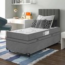 Ver imagem 2 de Cama Box Baú Solteiro + Colchão D33 One Face - Suede Cinza - E-shop Casa