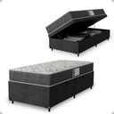 Ver imagem 1 de Cama Box Baú Solteiro + Colchão D33 One Face - Suede Cinza - e-Shop Casa