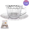 Jogo de Xícaras de Chá com Pires de Vidro Transparente Olivia 210ml - 6 Peças - 3
