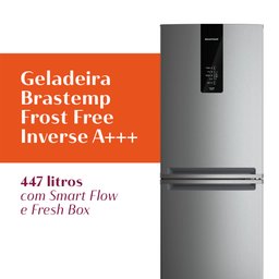 Geladeira Bre57kana Frost Free Inverse 447 Litros com Tecnologia Smart Flow Inox Brastemp - 4