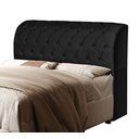 Ver imagem 5 de Cabeceira Antonella Estofada Preto para Box Cama Casal 140cm com Bau Organizador