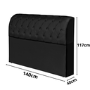 Ver imagem 3 de Cabeceira Antonella Estofada Preto para Box Cama Casal 140cm com Bau Organizador