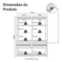 Ver imagem 4 de Estante Armário Multiuso para Livros 4 Gavetas 8 Prateleiras 140cm Madesa