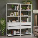 Ver imagem 1 de Estante Armário Multiuso para Livros 4 Gavetas 8 Prateleiras 140cm Madesa