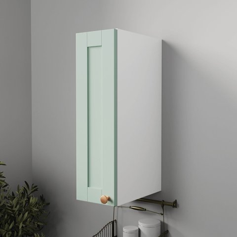 Armário Aéreo Planejado 1 Porta 20cm Arizona CabeCasa MadeiraOriginals Verde/Menta/Branco