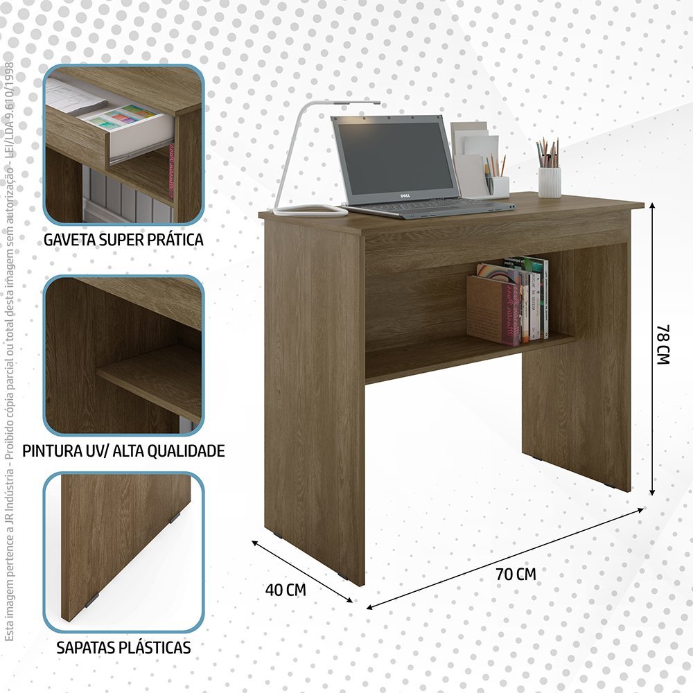 Mesa de Computador Multiuso - Quarto/sala/escritorio - 1 Gaveta - 6