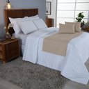 Ver imagem 5 de Kit 5 Pçs Peseira Cama Casal Queen Comfort Almofadas Cheias: Cáqui