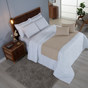 Ver imagem 6 de Kit 5 Pçs Peseira Cama Casal Queen Comfort Almofadas Cheias: Cáqui