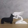 Escultura Decorativa Menina e seu Corgi Tamanho Grande - 1