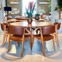 Ver imagem 2 de Mesa de Jantar Redonda 150cm Salvy Madeira Liptus Castanho Claro - Sallar Home