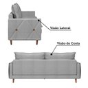 Ver imagem 4 de Sofá Living 3 Lugares com Pés em Madeira Maciça 210cm Sololá Yescasa