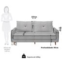 Ver imagem 3 de Sofá Living 3 Lugares com Pés em Madeira Maciça 210cm Sololá Yescasa