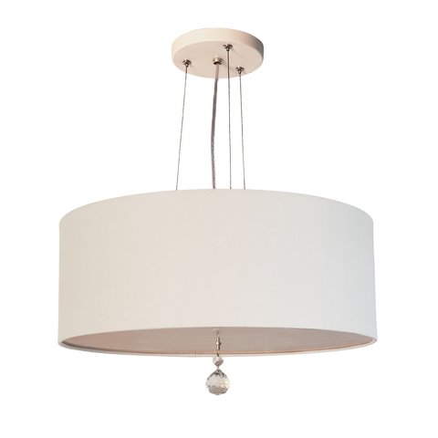 Lustre Pendente Com Cristal Cúpula Branco 40x15 2E27