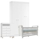 Ver imagem 1 de Quarto de Bebê 4 Portas Ternura Baby com Berço Lara Branco Brilho - Incorplac