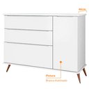 Ver imagem 3 de Comoda retro para quarto de bebe 3 Gavetas 1 Porta Melinda Branco
