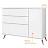 Comoda retro para quarto de bebe 3 Gavetas 1 Porta Melinda Branco - 3