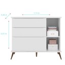 Ver imagem 2 de Comoda retro para quarto de bebe 3 Gavetas 1 Porta Melinda Branco