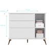 Comoda retro para quarto de bebe 3 Gavetas 1 Porta Melinda Branco - 2