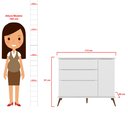 Ver imagem 4 de Comoda retro para quarto de bebe 3 Gavetas 1 Porta Melinda Branco