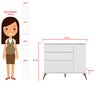 Comoda retro para quarto de bebe 3 Gavetas 1 Porta Melinda Branco - 4