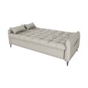 Ver imagem 3 de Sofá Cama Reclinável com Almofadas 3 Lugares 200cm Pillar Linho Mileniun Palha Matrix