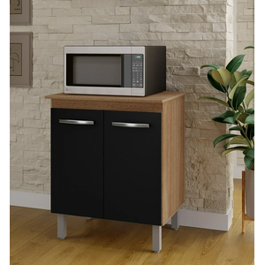Balcão Multiuso 2 Portas Serena 70cm - Savana/preto Móblis