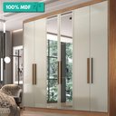 Ver imagem 2 de Guarda-roupa Casal 100% Mdf 6 Portas com Espelho 6 Gavetas Línea Novo Horizonte Cumaru/fendi