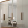 Guarda-roupa Casal 100% Mdf 6 Portas com Espelho 6 Gavetas Línea Novo Horizonte Cumaru/fendi - 6